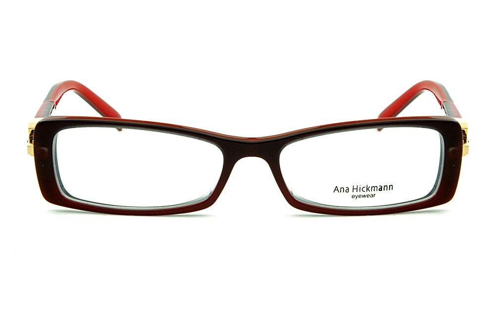 Óculos Ana Hickmann AH6229 acetato vermelho com haste giratória