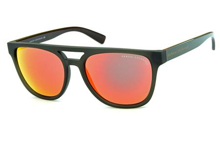 Óculos de Sol Armani Exchange AX 4032 Preto com hastes cinza espelhado vermelho