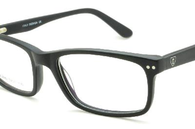 Óculos Ilusion de grau acetato preto quadrado retangular masculino resistente