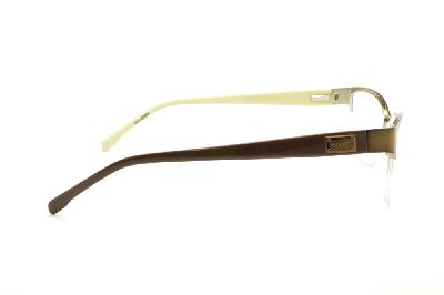 Armação de grau feminina óculos gatinho Bulget bronze metálico fio de nylon com haste marrom marfim