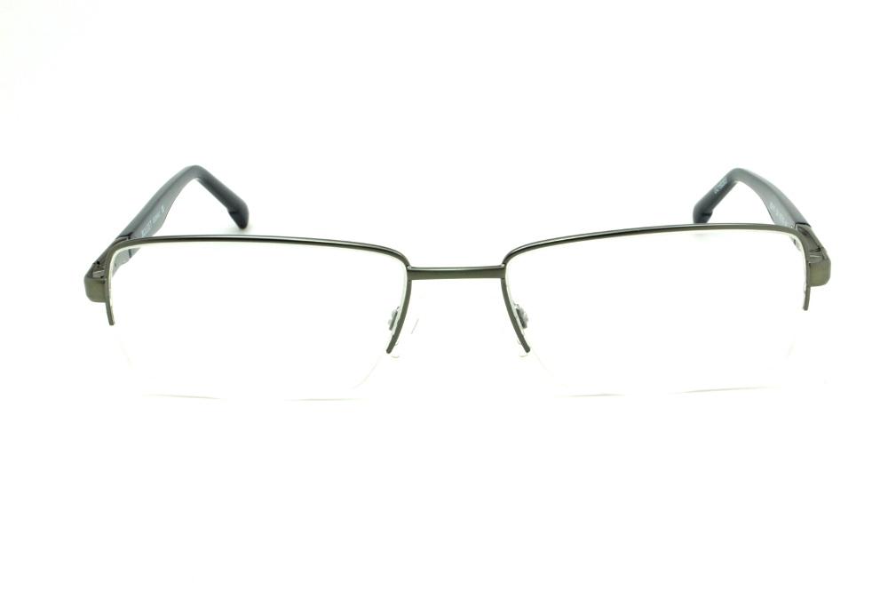 Armação de grau masculino quadrado óculos Bulget metal chumbo fio de nylon com haste azul marinho