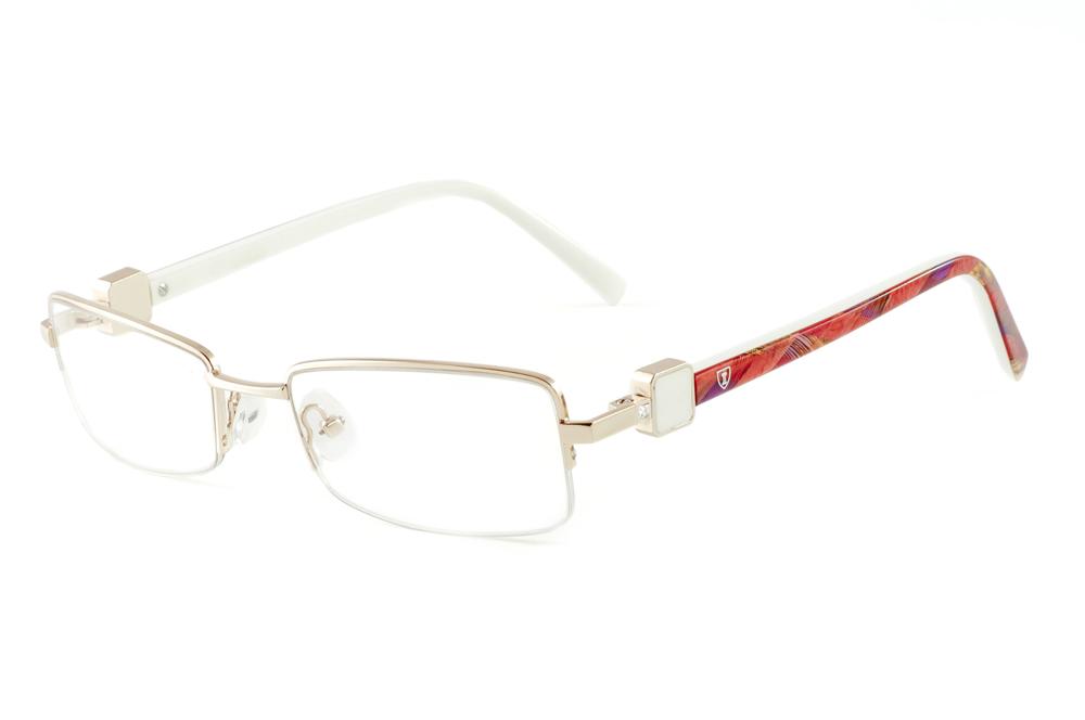 Óculos Ilusion J00809 dourado fio de nylon haste brancas