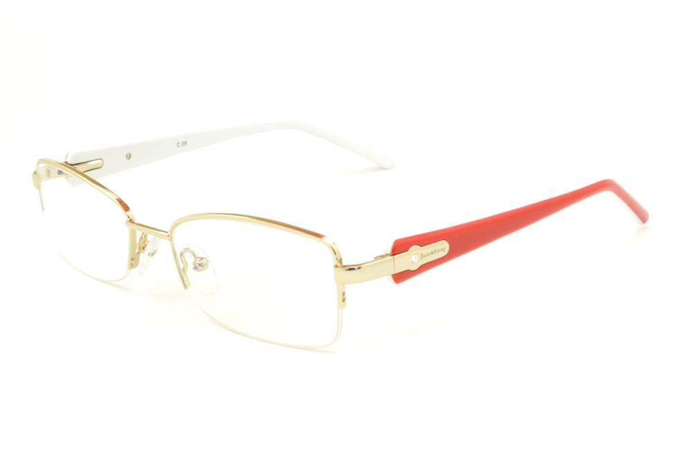 Óculos Ilusion MC7003 dourado fio de nylon haste vermelha/branca
