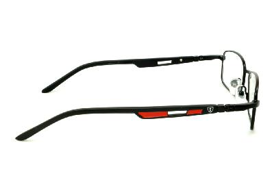 Óculos de grau Ilusion preto com haste vazada e friso vermelho infantil para meninos