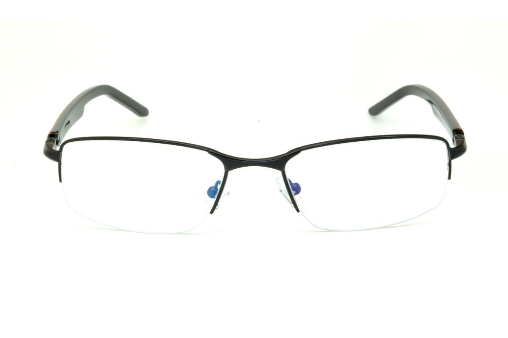 Óculos de grau Ilusion preto com haste preta e friso vermelho para homens