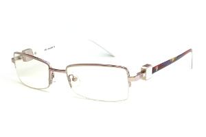 Óculos de grau Ilusion rosê metálico em fio de nylon haste branca e colorida com strass feminino