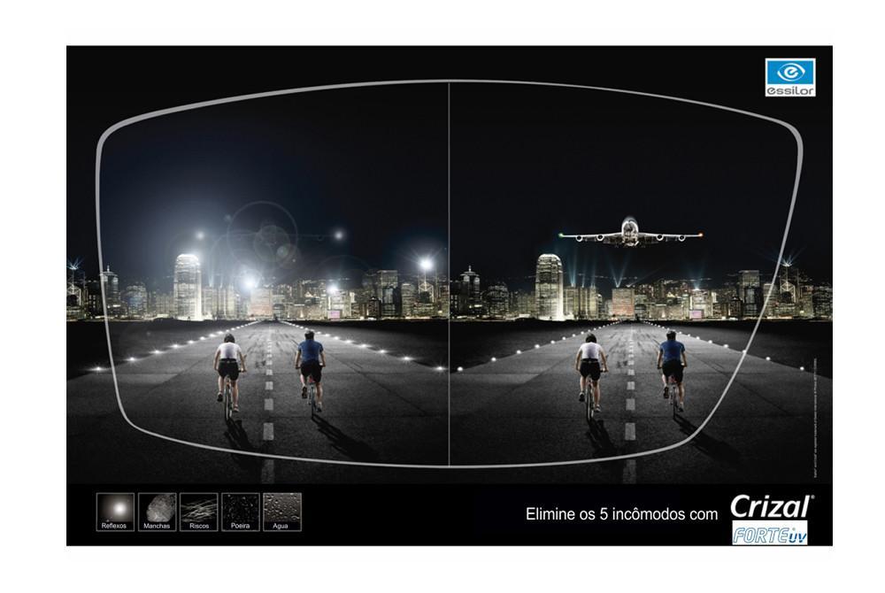 Lente Multifocal Transitions Crizal Forte grau Esf. -2,00 a +2,00 / Cil. 0 a -2,00 adição até +3,00