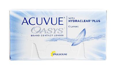 Lente de contato Acuvue Oasys Hydraclear PLUS grau esférico +3,00 kit com 6 lentes