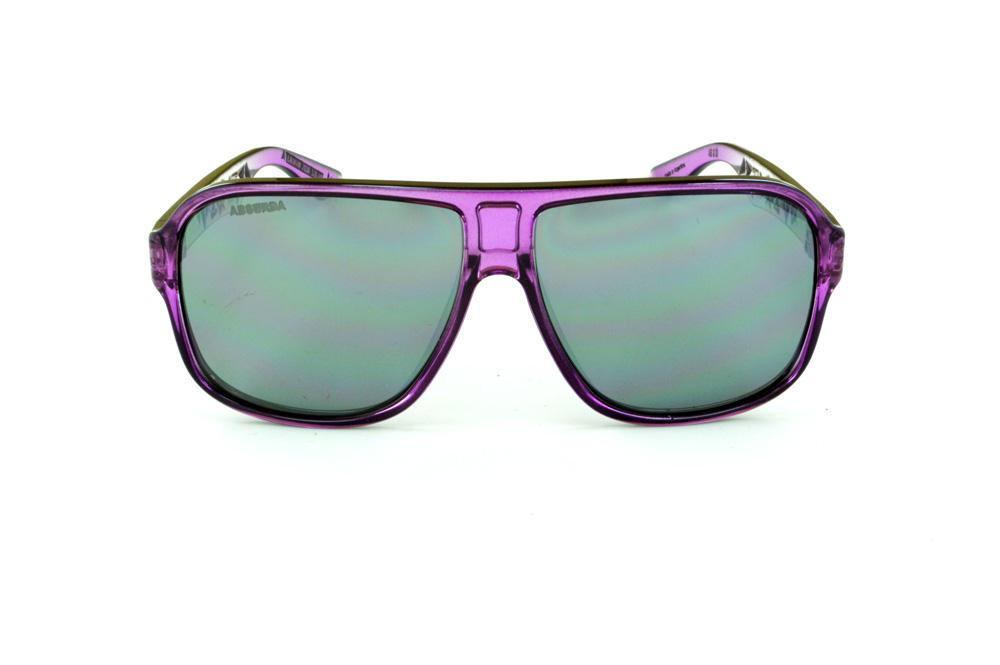 Óculos Absurda Calixtin roxo e transparente com lente cinza
