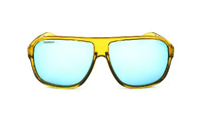 Óculos Absurda Calixto amarelo com lente azul espelhada