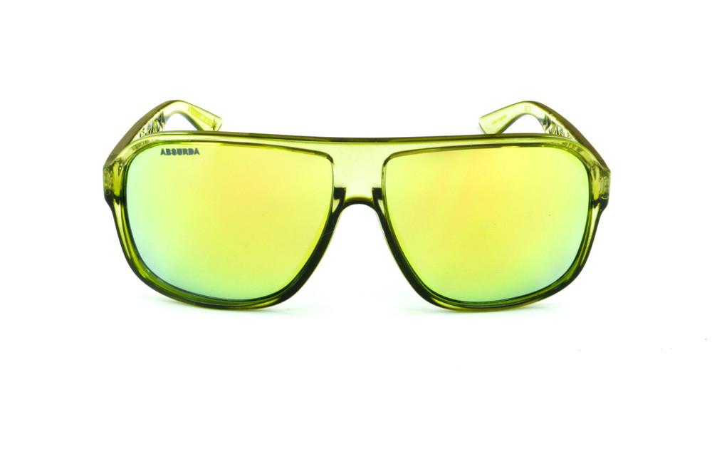 Óculos Absurda Calixto champanhe com lente azul/amarela espelhado