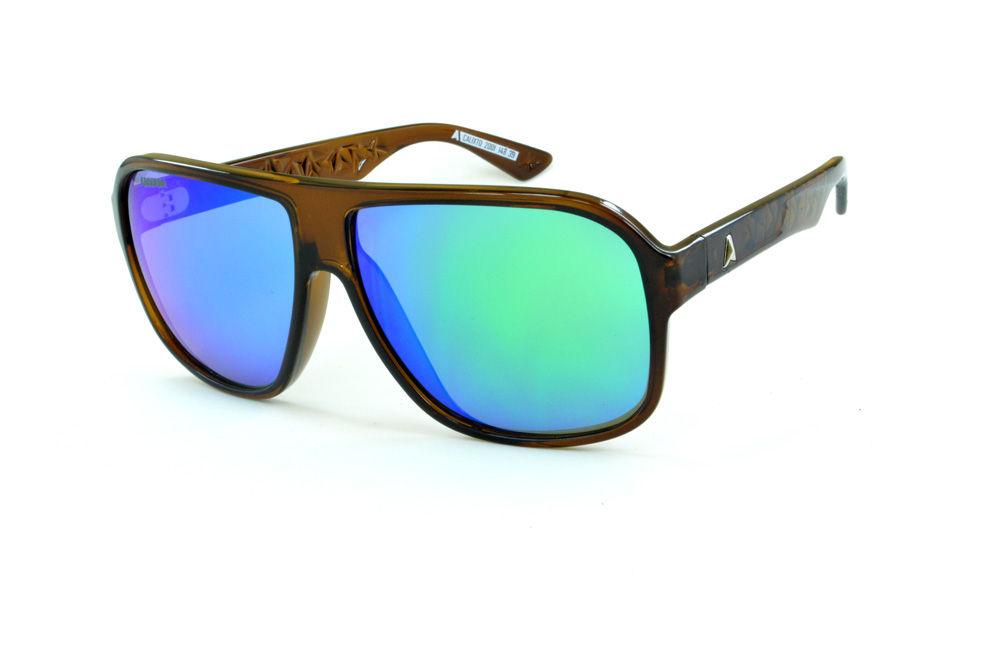 Óculos Absurda Calixto marrom e lente roxa/azul/violeta espelhado