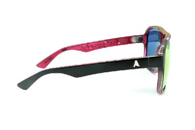 Óculos Absurda Calixto preto e rosa com lente amarela/rosa espelhado