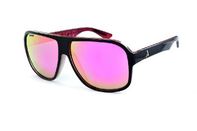 Óculos Absurda Calixto preto e rosa com lente amarela/rosa espelhado