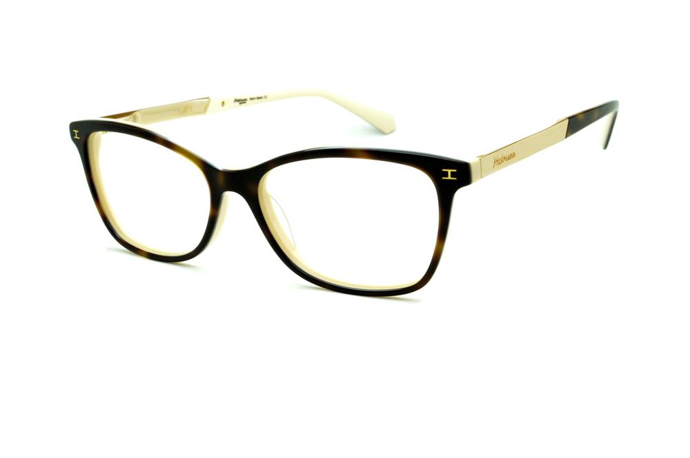 Óculos Ana Hickmann HI6014 marrom haste dourada