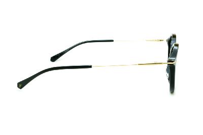 Óculos Ana Hickmann acetato preto com haste metal dourada fina para mulheres