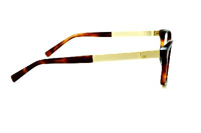 Óculos Ana Hickmann AH 6234 demi tartaruga efeito onça com haste giratória dourada/marrom