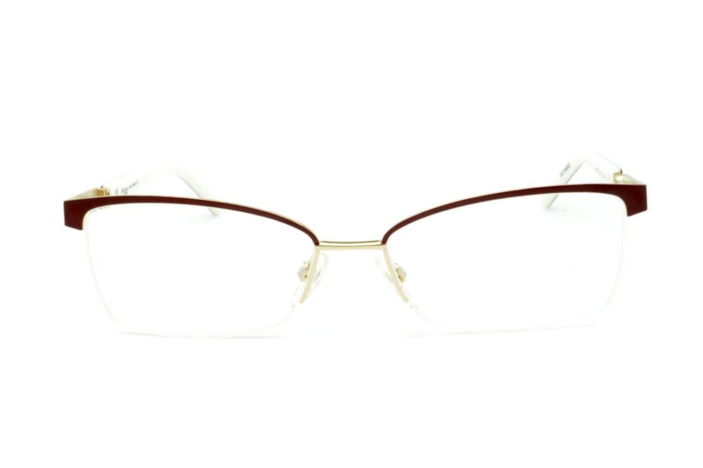 Armação de óculos de grau Ana Hickmann fio de nylon gatiho vinho e dourado feminino
