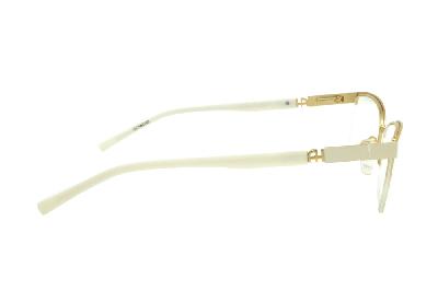 Armação de grau óculos Ana Hickmann AH 1237 fio de nylon gatinho branco e dourado feminino
