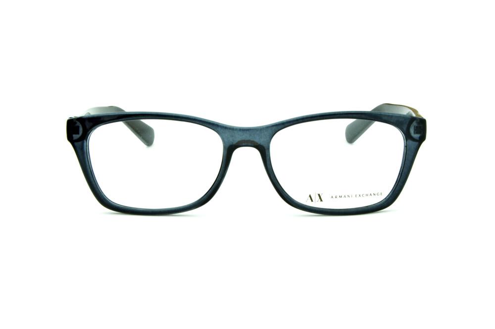 Óculos de grau Armani Exchange acetato cinza chumbo transparente para homens e mulheres