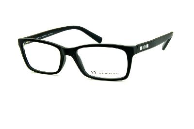 Óculos de grau Armani Exchange em acetato preto fosco para homens e mulheres