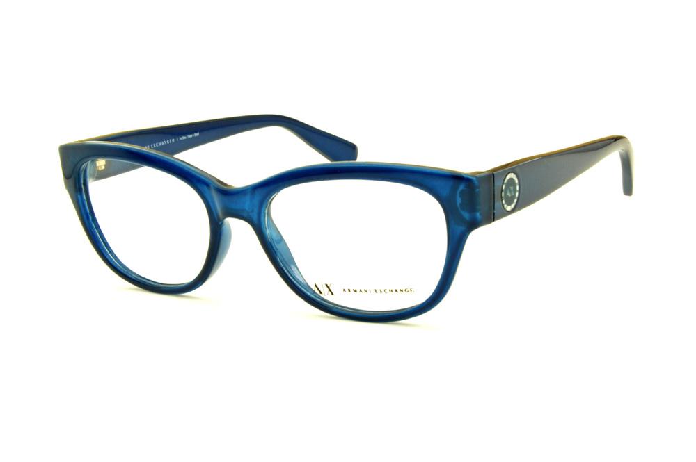 Óculos Armani Exchange AX 3026 em acetato azul oval feminino