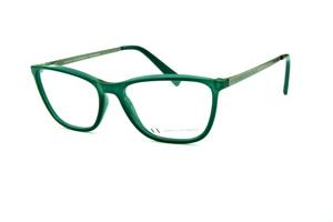 Óculos Armani Exchange AX 3028 verde com hastes metal cinza com logo verde