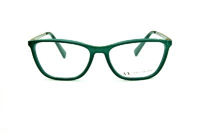 Óculos Armani Exchange AX 3028 verde com hastes metal cinza com logo verde