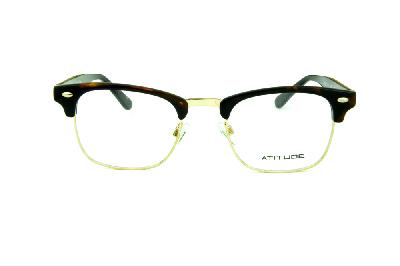Óculos Atitude AT 1552 modelo clubmaster tartaruga e dourado