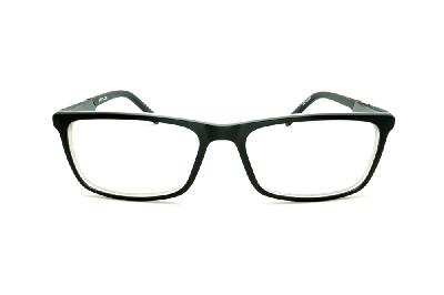 Óculos Atitude Preto fosco e transparente com haste flexível de mola