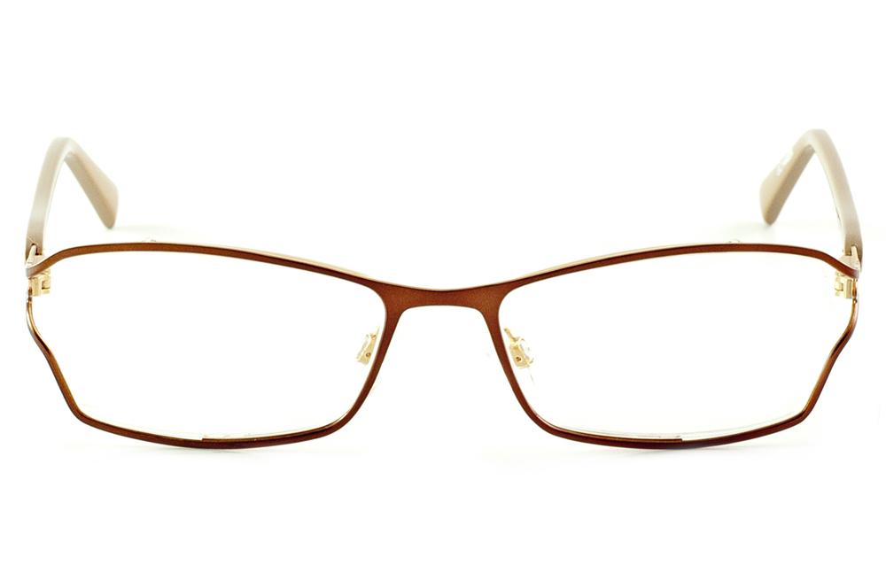 Óculos de grau Atitude metal bronze e dourado com haste bege escuro para mulheres