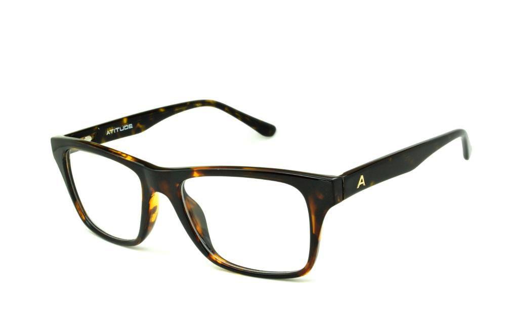Óculos Atitude AT4005 cor marrom demi tartaruga efeito onça