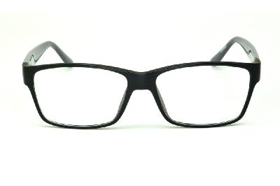 Óculos Atitude em acetato preto com haste cinza flexível de mola