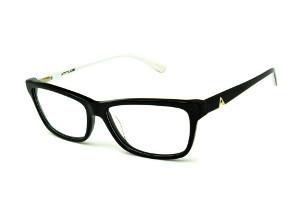 Óculos de grau Atitude em acetato preto com haste preta e branca para mulheres