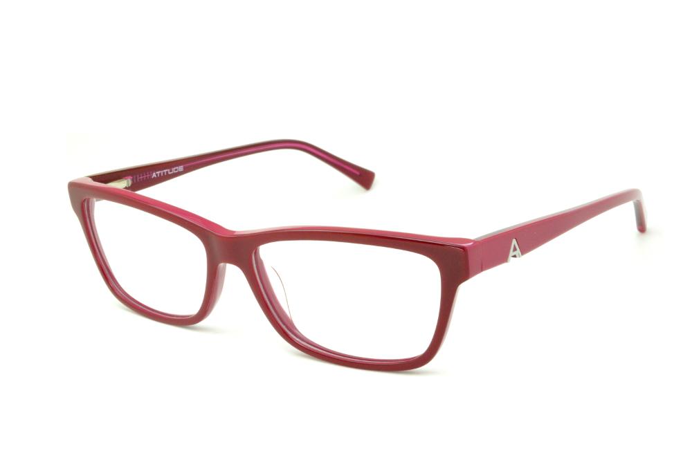 Óculos Atitude AT6130 em acetato vermelho queimado haste pink