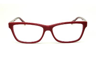 Óculos Atitude em acetato vermelho queimado com haste pink flexível de mola