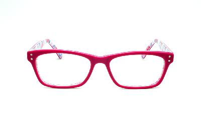 Óculos de grau Atitude infantil em acetato rosa pink com haste estampada