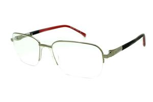 Óculos Bulget prata com haste vermelha e preto efeito costura flexível de mola