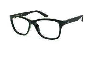 Armação de grau masculina Óculos Calvin Klein acetato preto brilhante haste preta fosca para homens