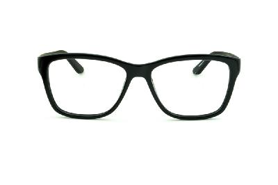 Armação de grau masculina Óculos Calvin Klein acetato preto brilhante haste preta fosca para homens