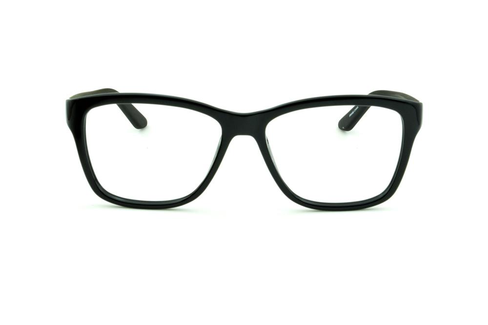 Armação de grau masculina Óculos Calvin Klein acetato preto brilhante haste preta fosca para homens