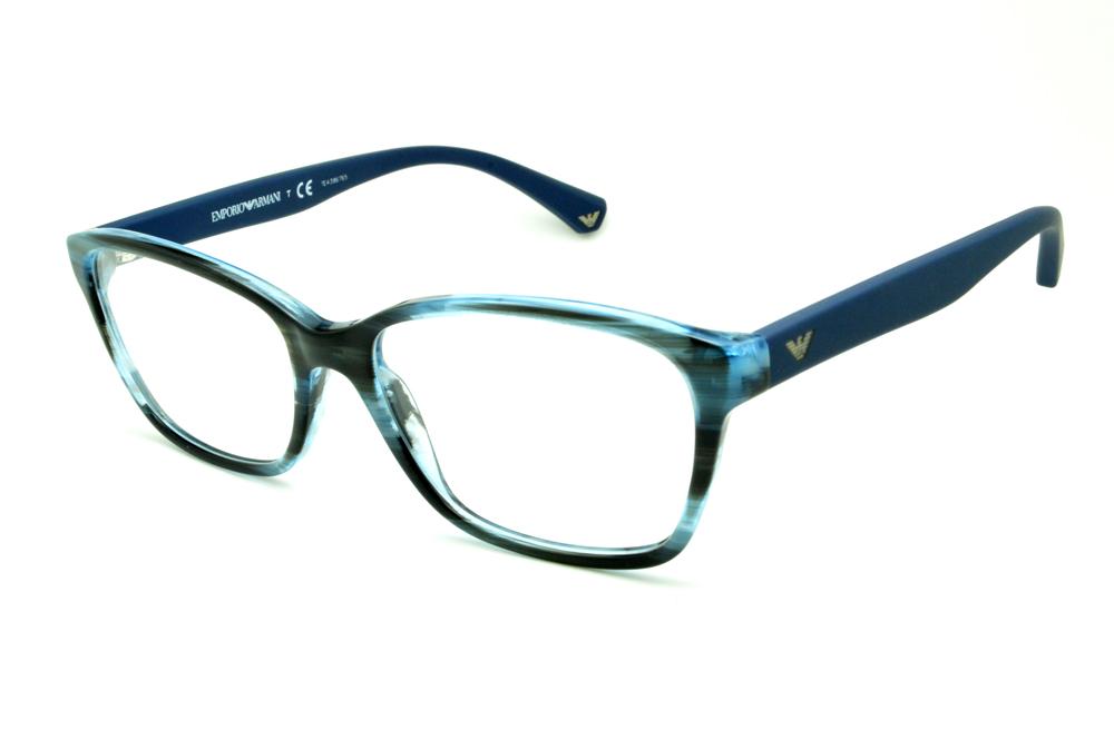 Óculos Emporio Armani EA3060 azul e preto camuflado feminino