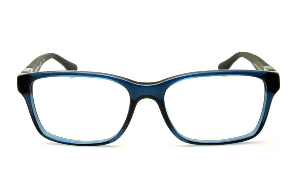Óculos Empório Armani azul e preto com haste efeito borracha