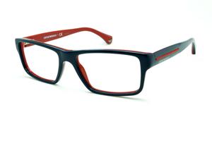 Óculos Emporio Armani EA 3013 de grau azul e vermelho em acetato quadrado retangular