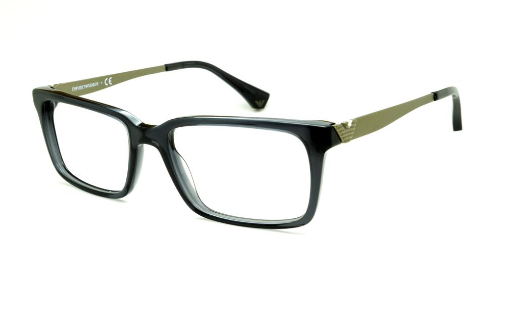 Óculos Emporio Armani EA3030 preto haste em metal dourado opaco