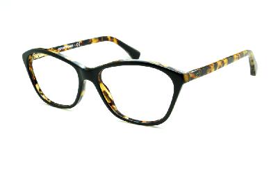 Armação de grau Óculos Emporio Armani acetato gatinho preto e tartaruga onça mesclado para mulheres