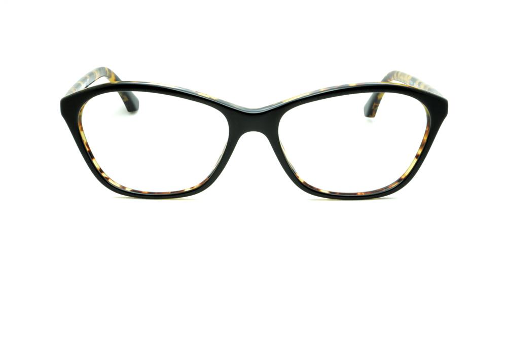 Armação de grau Óculos Emporio Armani acetato gatinho preto e tartaruga onça mesclado para mulheres