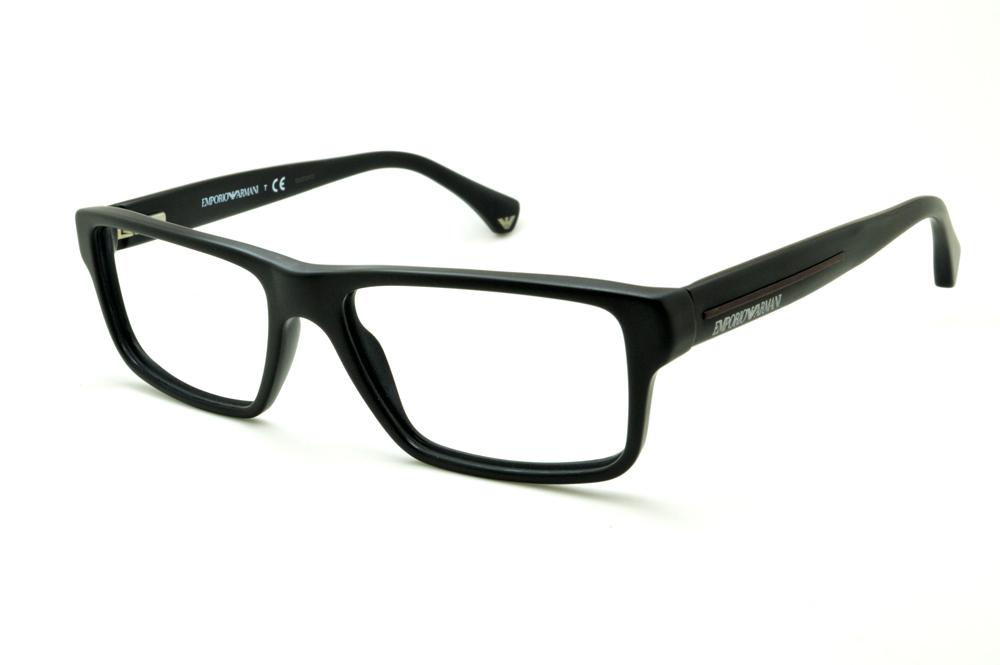 Óculos Emporio Armani EA3013 de grau preta quadrada retangular