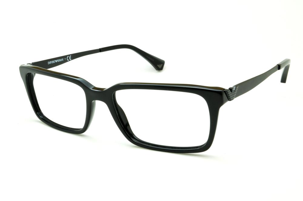 Óculos Emporio Armani EA3030 preto piano em acetato haste em metal