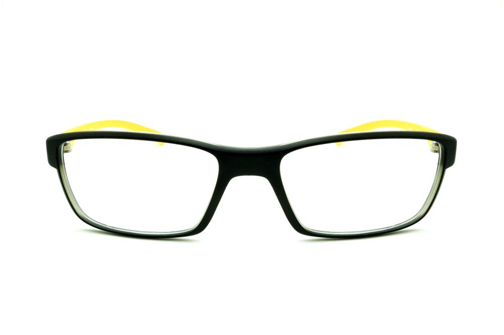 Óculos HB Black Mango - Acetato preto fosco e amarelo manga